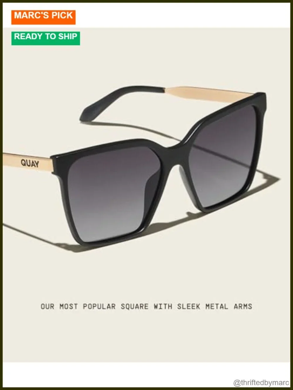 Oversized Square Sunglasses for Women Polarized UV400 Full Frame with Case